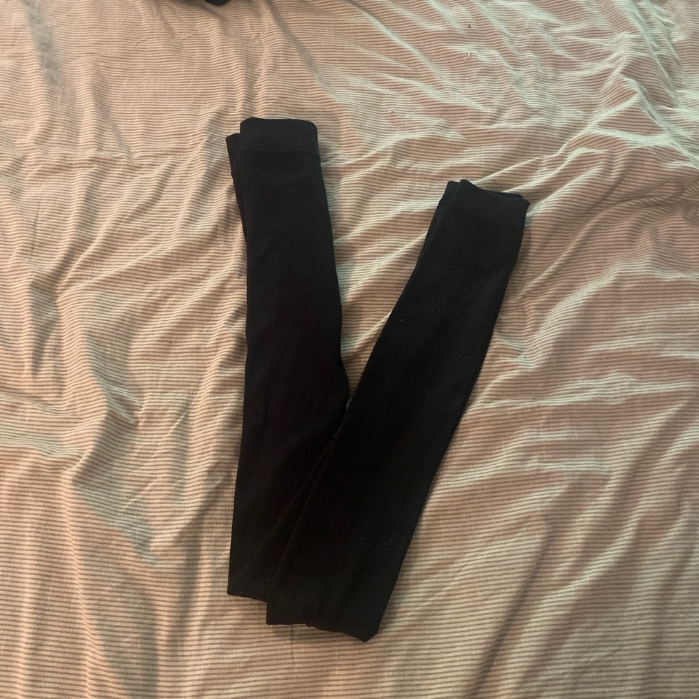 Black Footless Fleece Tights